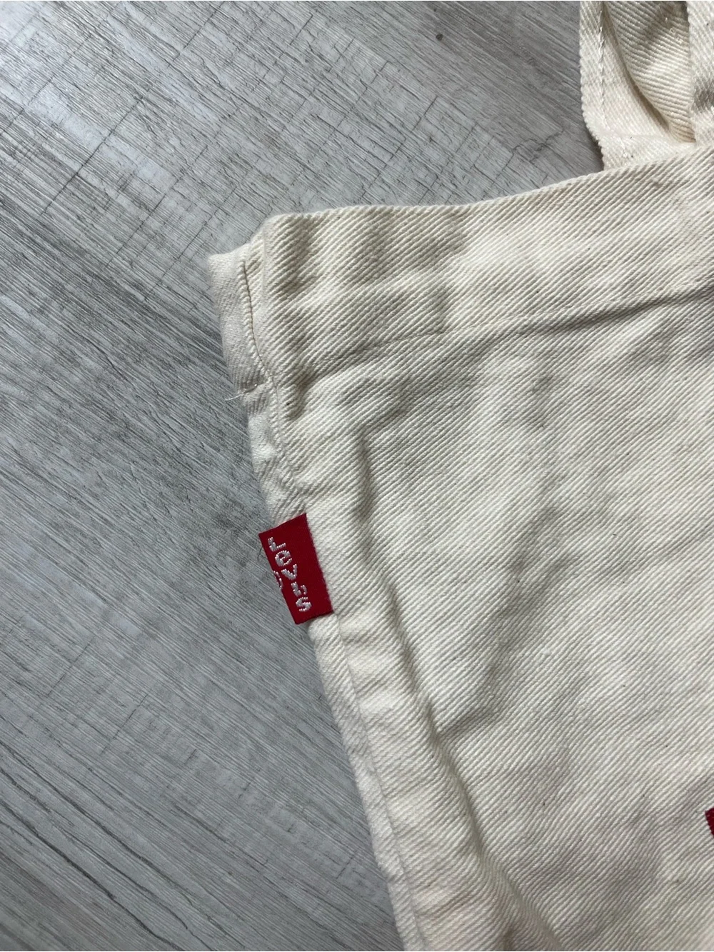 Levi's Natural Canvas Tote with Red Logo